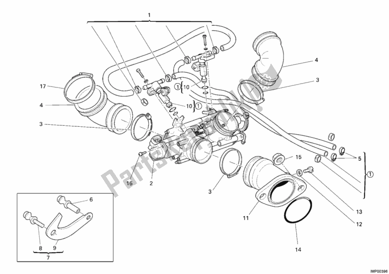 Todas as partes de Corpo Do Acelerador do Ducati Monster S2R 800 2006